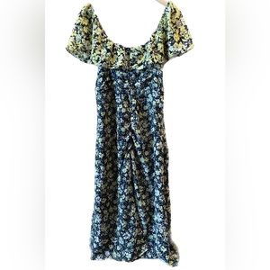 Zara two-toned off the shoulder midi #boho dress